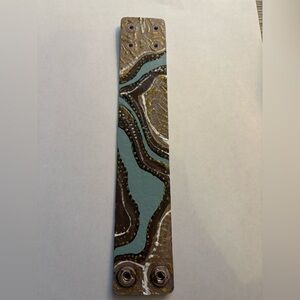 Hand painted one of a kind Artistic cuff Bracelet with Abstract Design